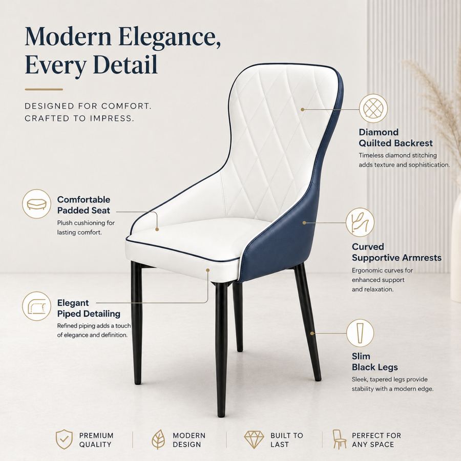 Curved Backrest with Sculpted Armrests