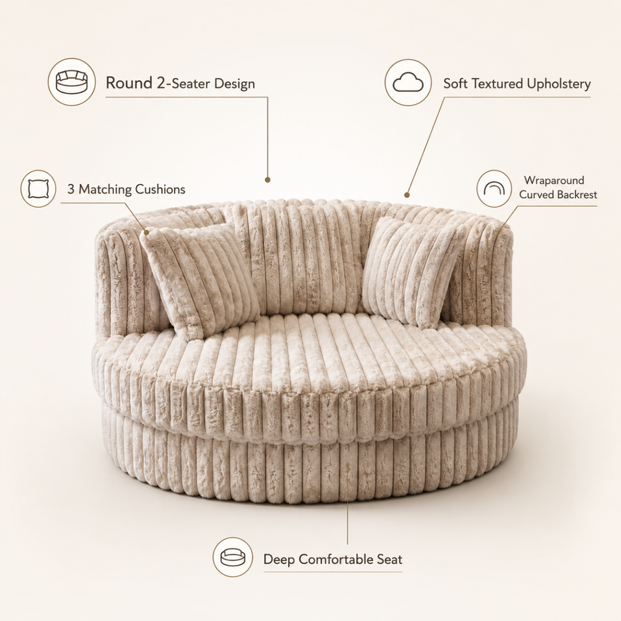 127 cm Deep Seat with 3 Matching Cushions