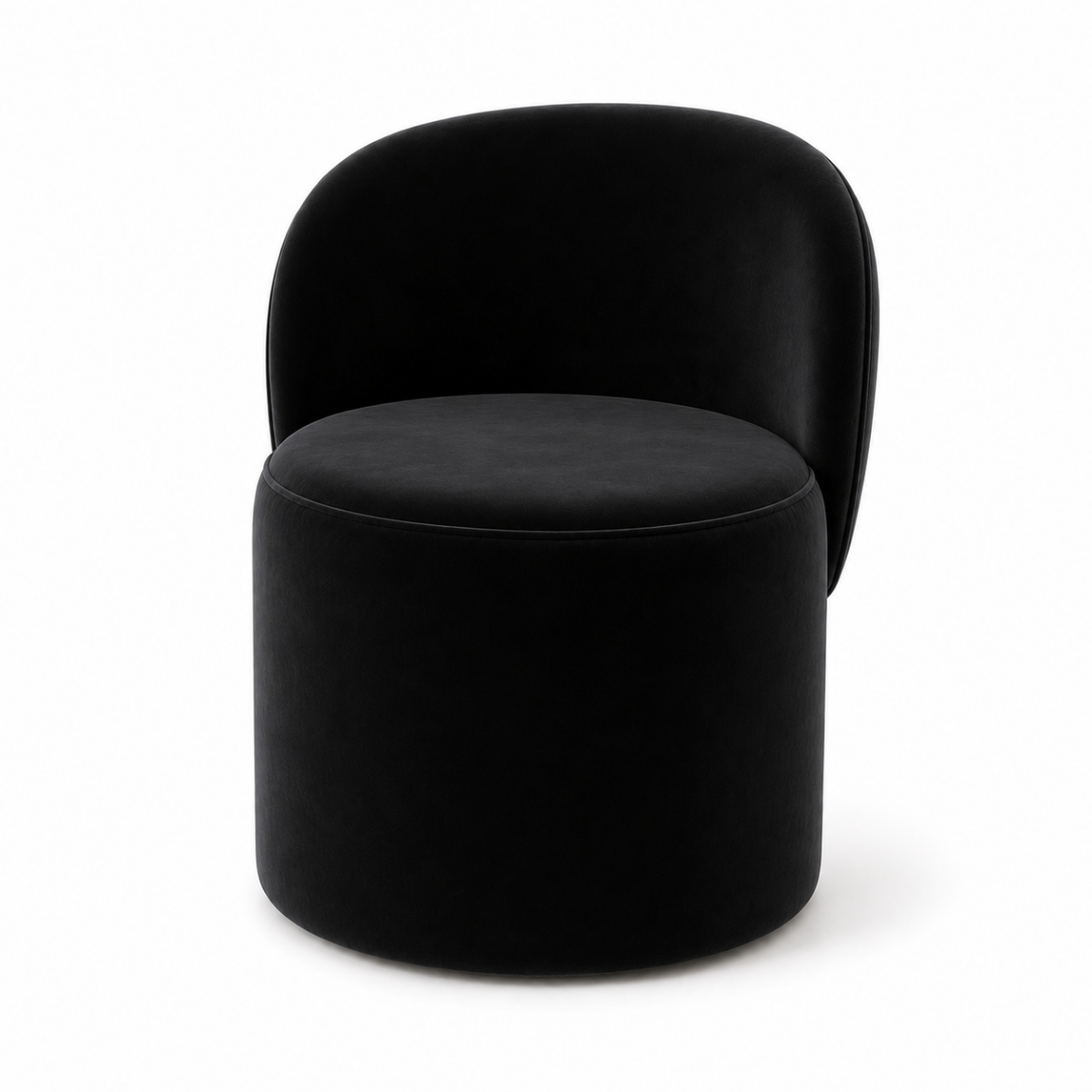 Wooden Twist Luxe Round Velvet Accent Chair with Ergonomic Curved Backrest – Living Room, Bedroom & Lounge