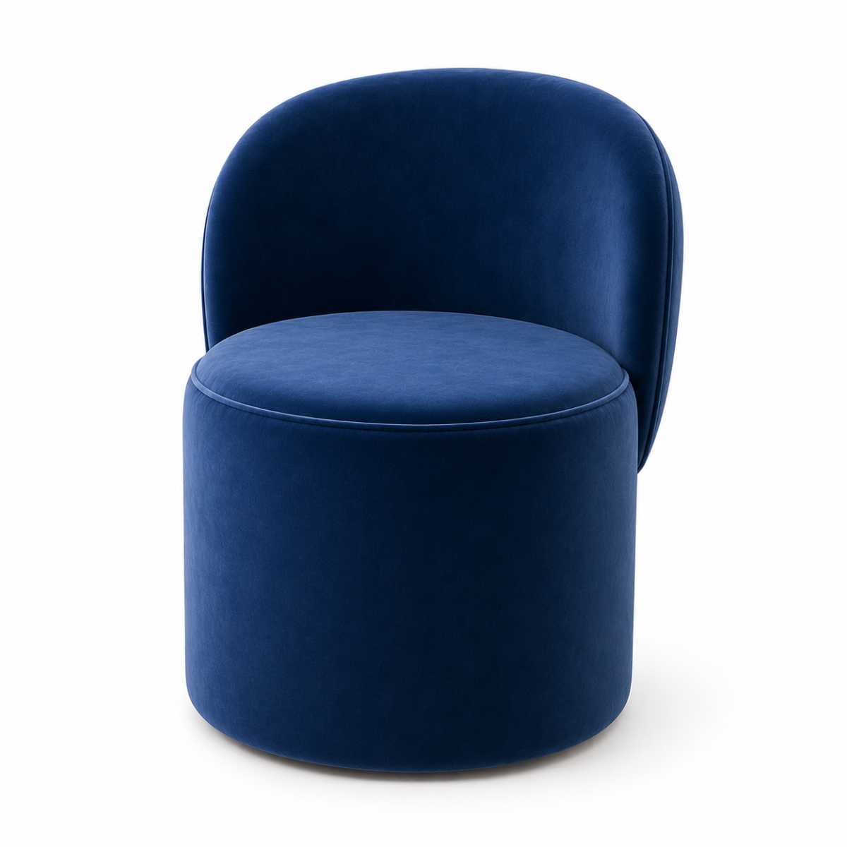 Wooden Twist Luxe Round Velvet Accent Chair with Ergonomic Curved Backrest – Living Room, Bedroom & Lounge