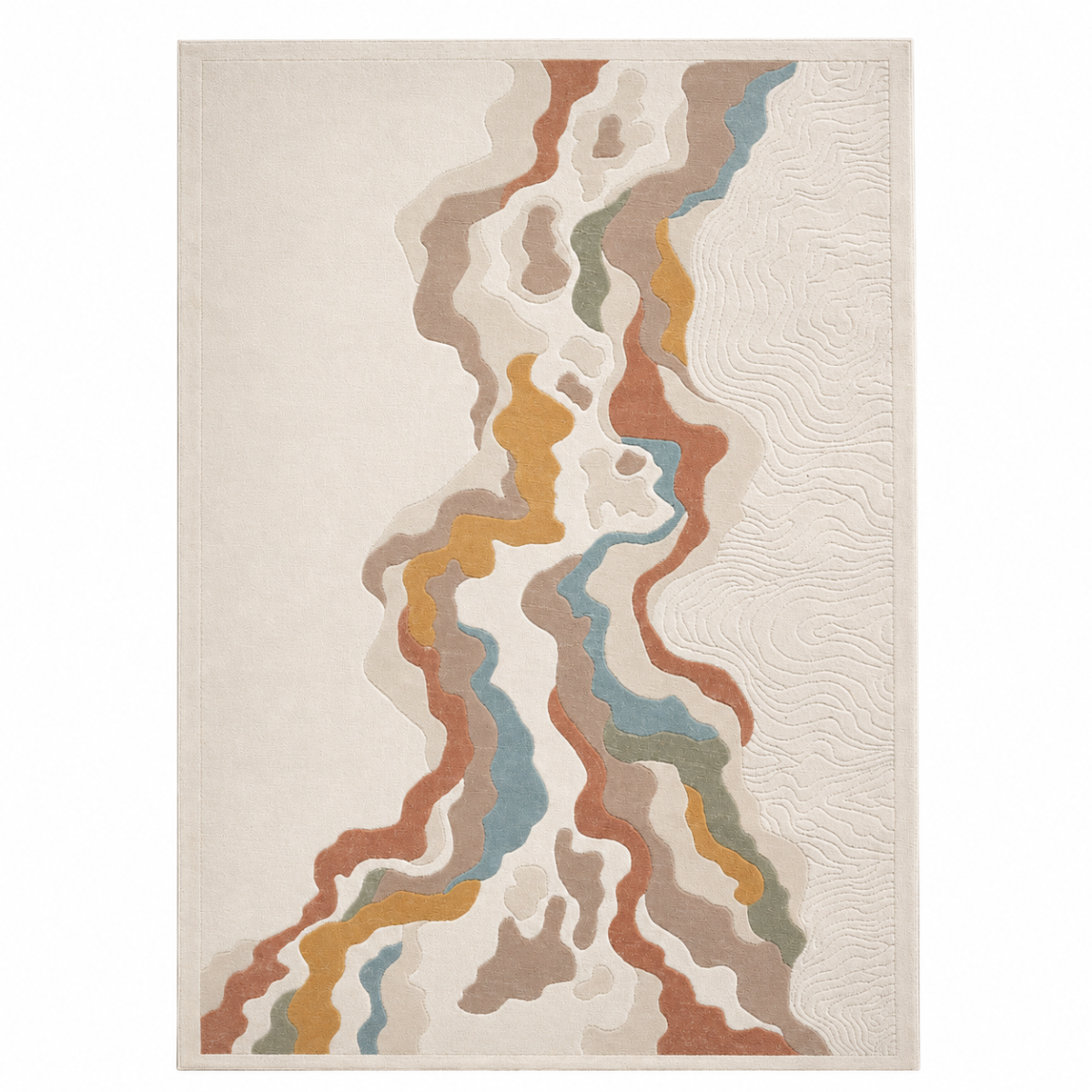 Wooden Twist modern abstract Turkish area rug 200x300cm on white background
