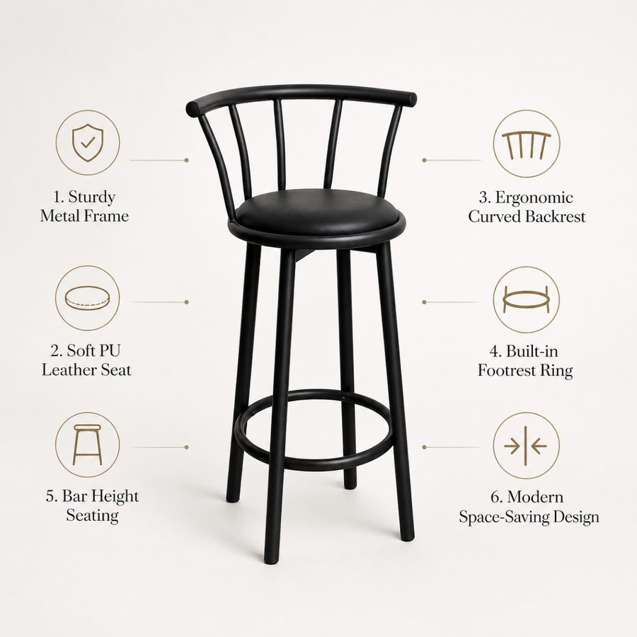 A 34 cm Round Seat with Curved Backrest
