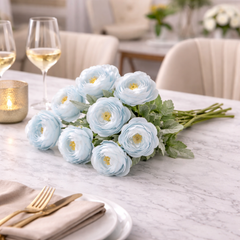 Artificial Blue Ranunculus Flower