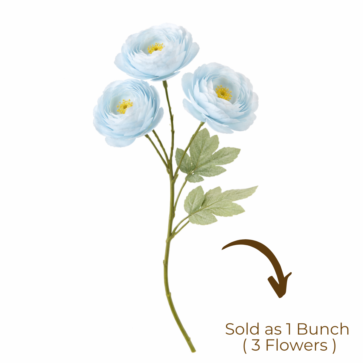 Artificial Blue Ranunculus Flower