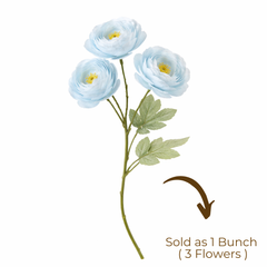 Artificial Blue Ranunculus Flower