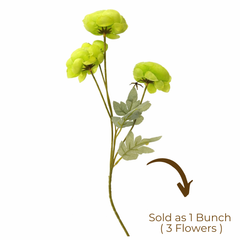 Artificial Green Ranunculus Flower
