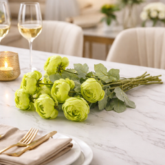 Artificial Green Ranunculus Flower
