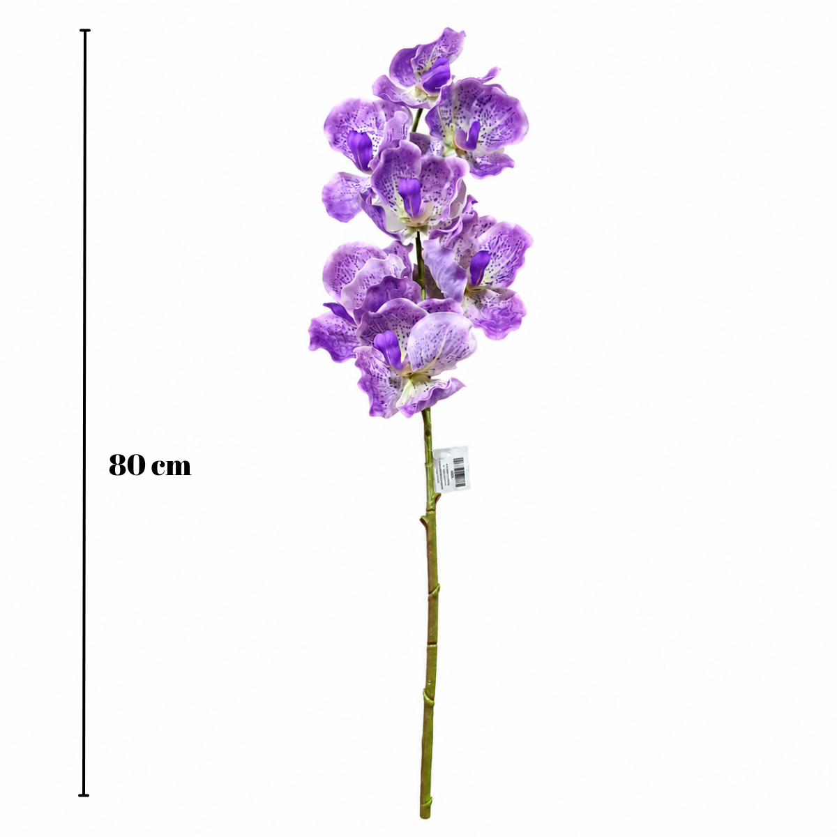 Wooden Twist Artificial Vanda Orchid Flower Stem, 80cm Faux Silk Orchid Spray for Home & Office Decor