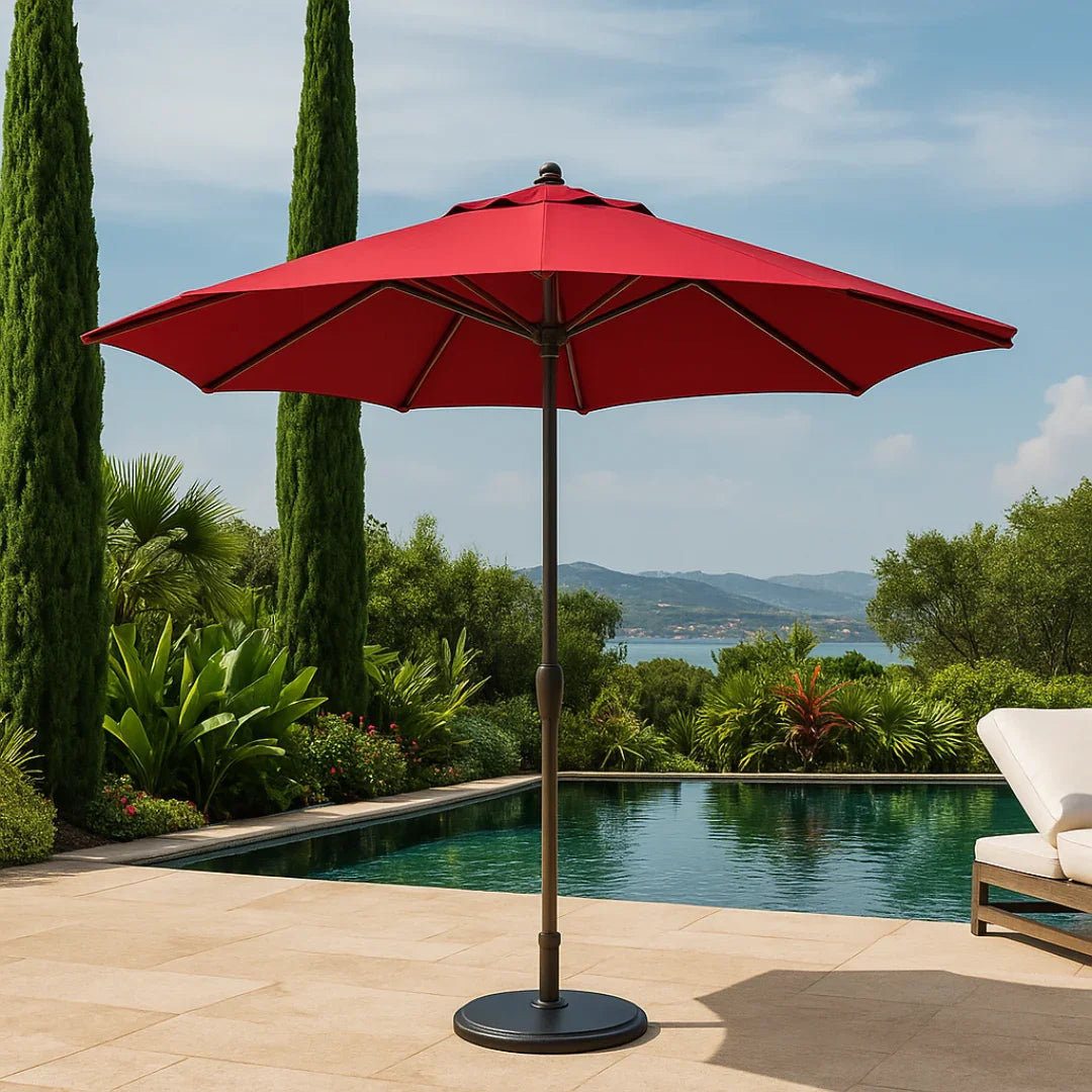 Round Red Shade With a Premium Steel Frame