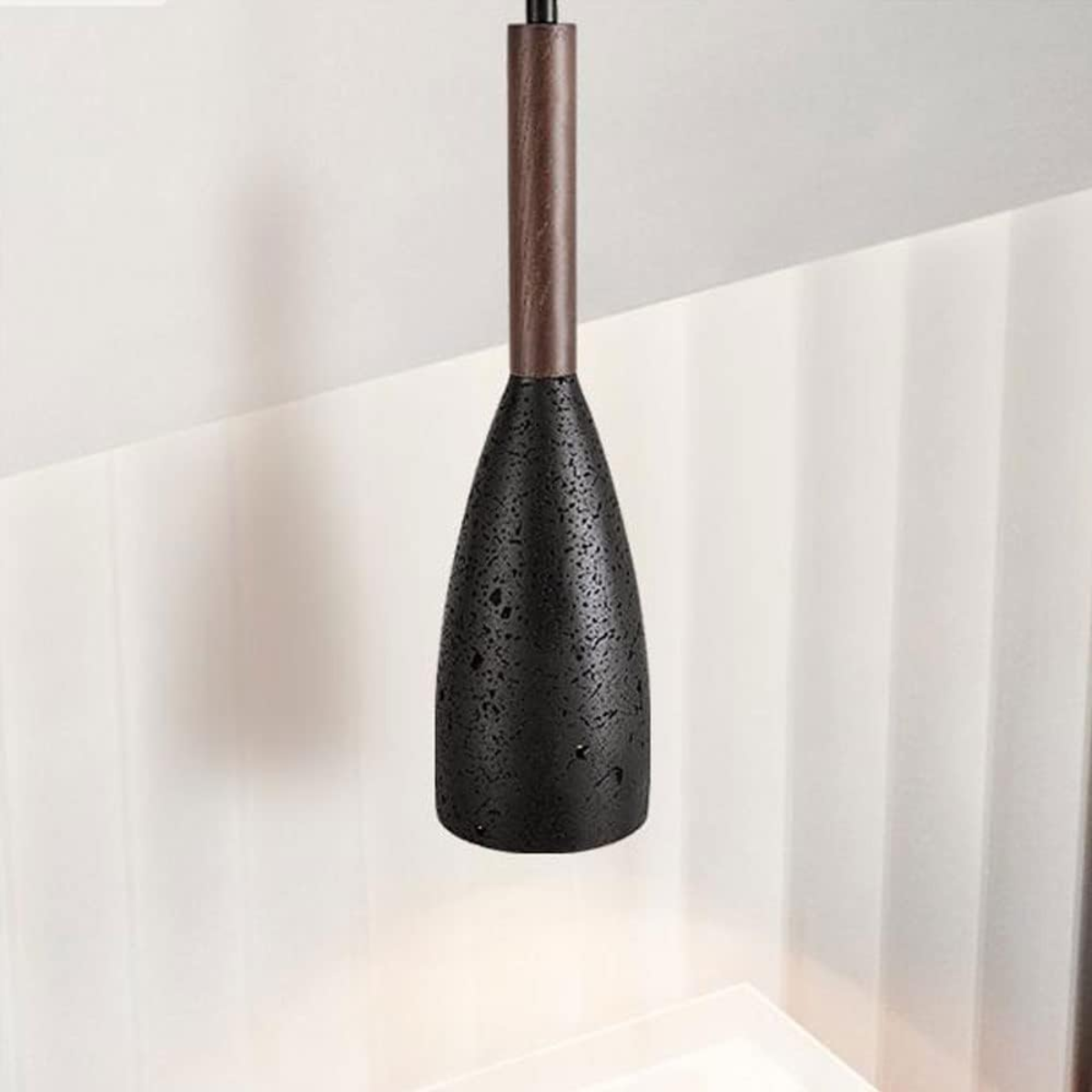 Vellora Travertine Drop Pendant Light Black - product shot on plain background