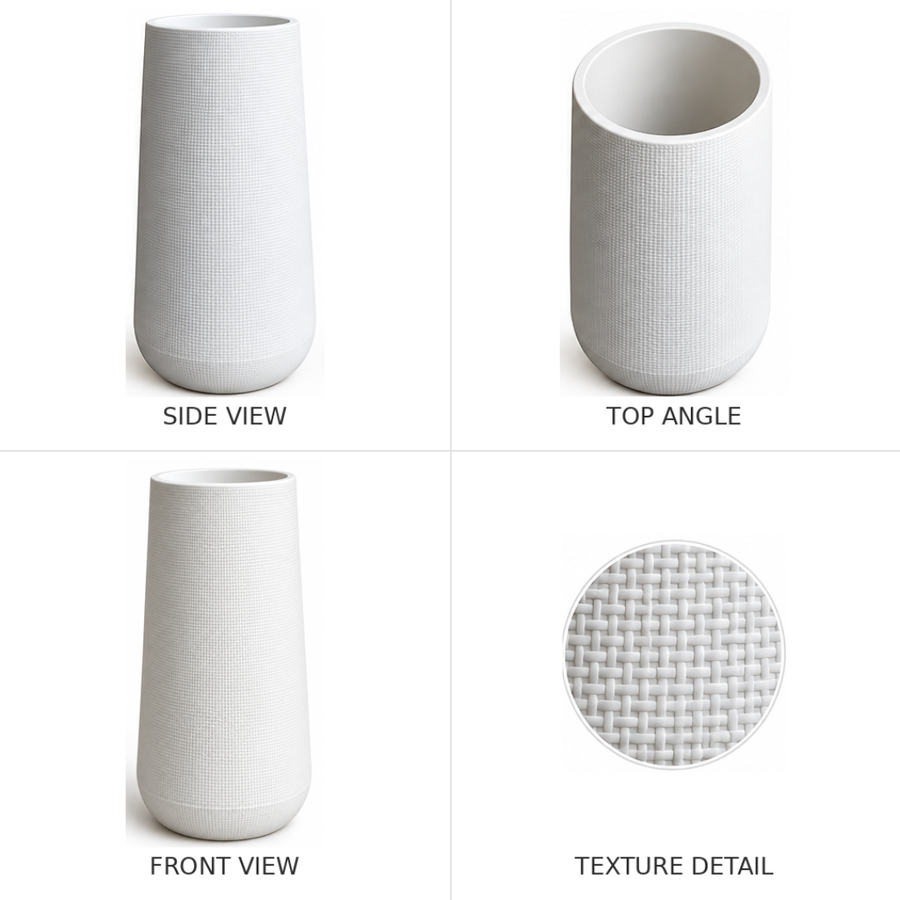 Subtle Woven Texture in Matte White