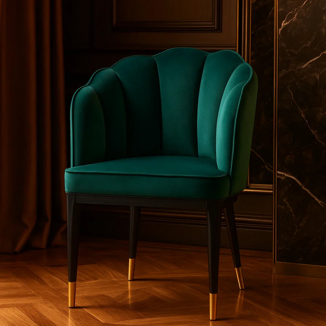 Fuzzy Modern Cafe Dining Chair green