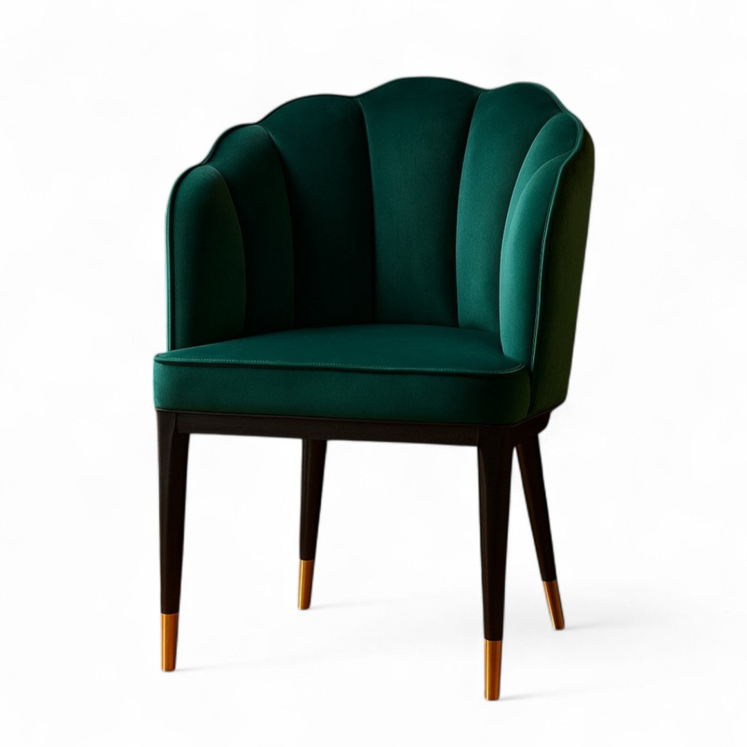 Fuzzy Modern Cafe Dining Chair green