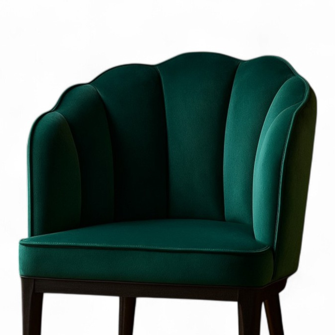 Fuzzy Modern Cafe Dining Chair green