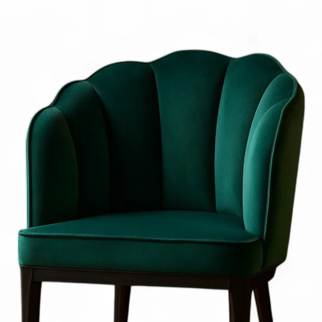 Fuzzy Modern Cafe Dining Chair green
