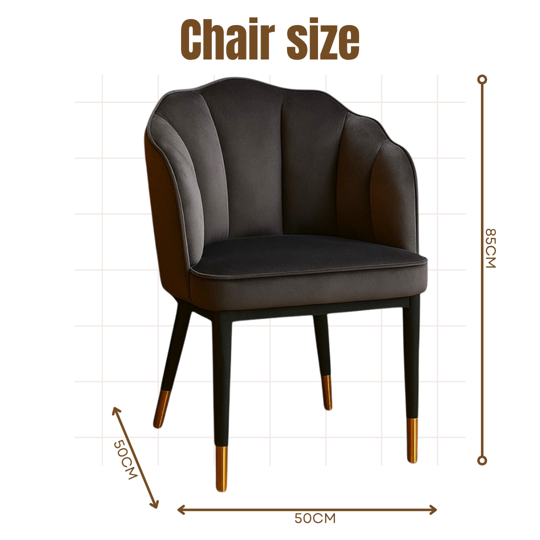 Wooden Twist Fuzzy Modern Cafe Dining Chair Metal Legs Grey