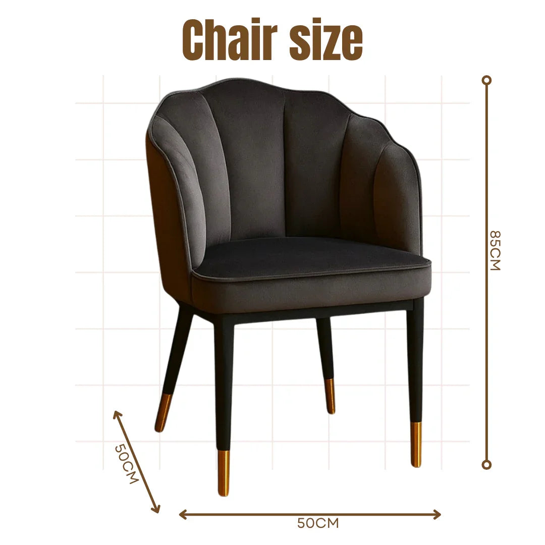 Wooden Twist Fuzzy Modern Cafe Dining Chair Metal Legs Grey