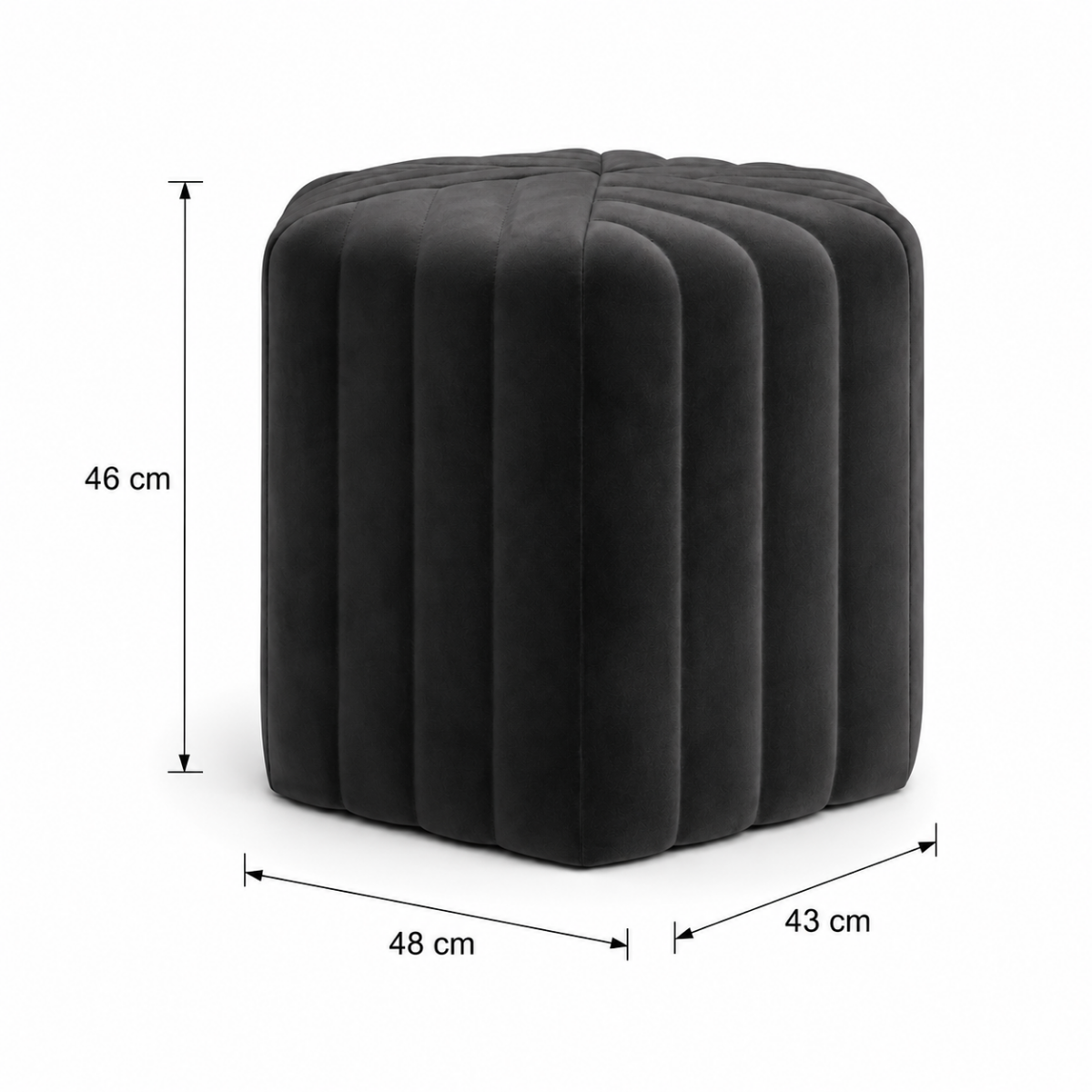 Wooden Twist Lucid Hexagonal Shape Solid Wood Pouf Ottoman Stool
