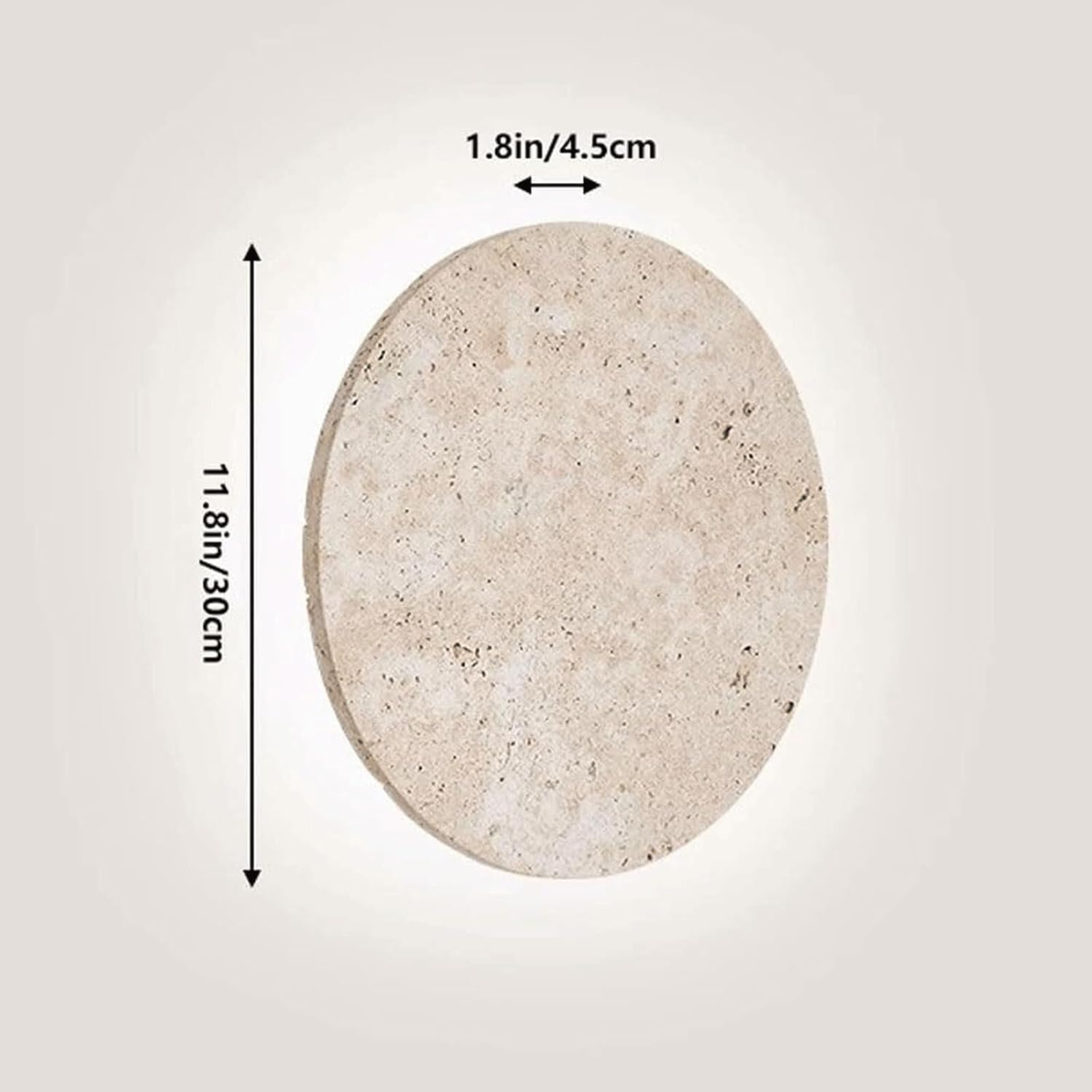 Lunaro Travertine Round Wall Sconce – Natural Stone LED Wall Light with Soft Halo Glow