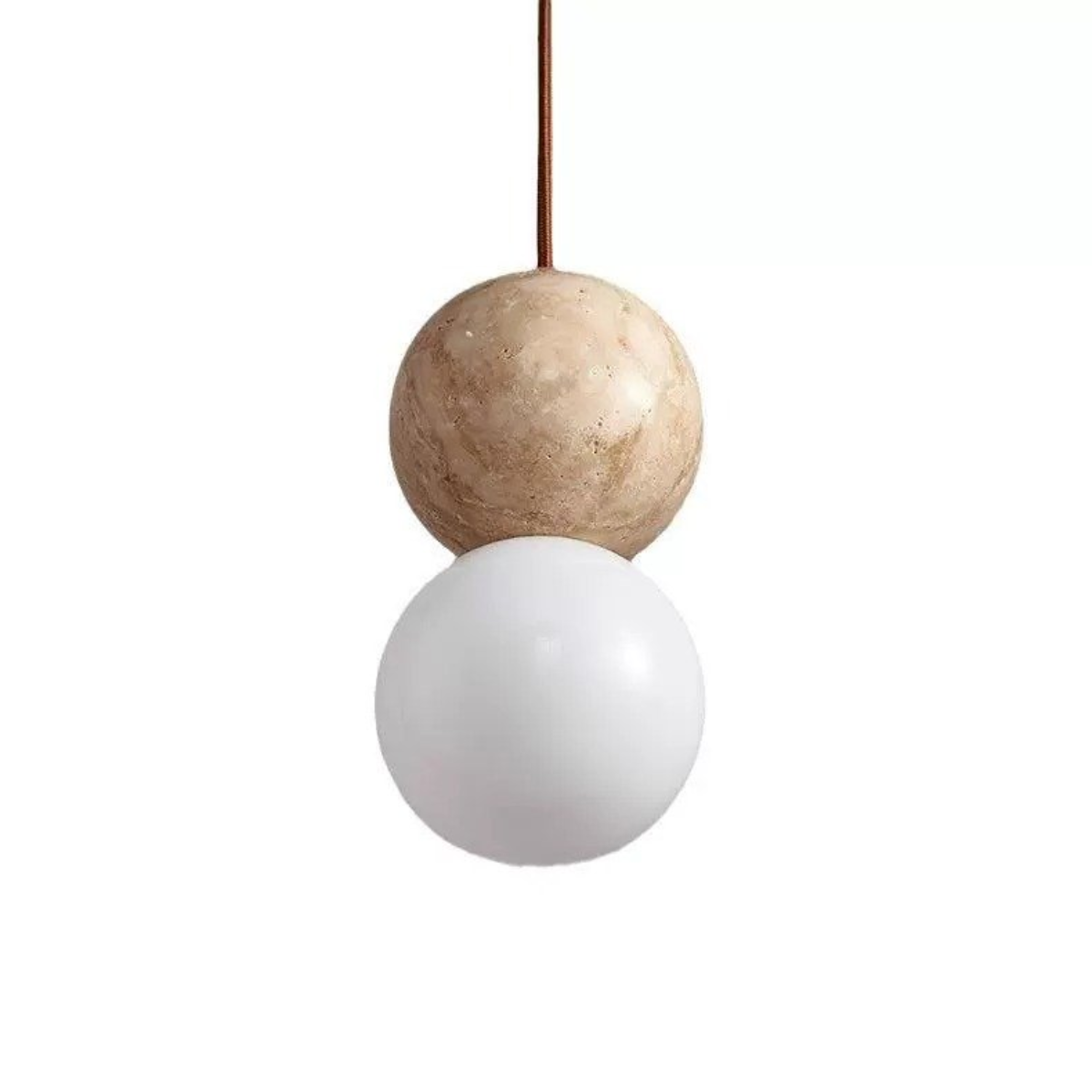Mia Orb Pendant Light Natural - close-up product shot on grey background