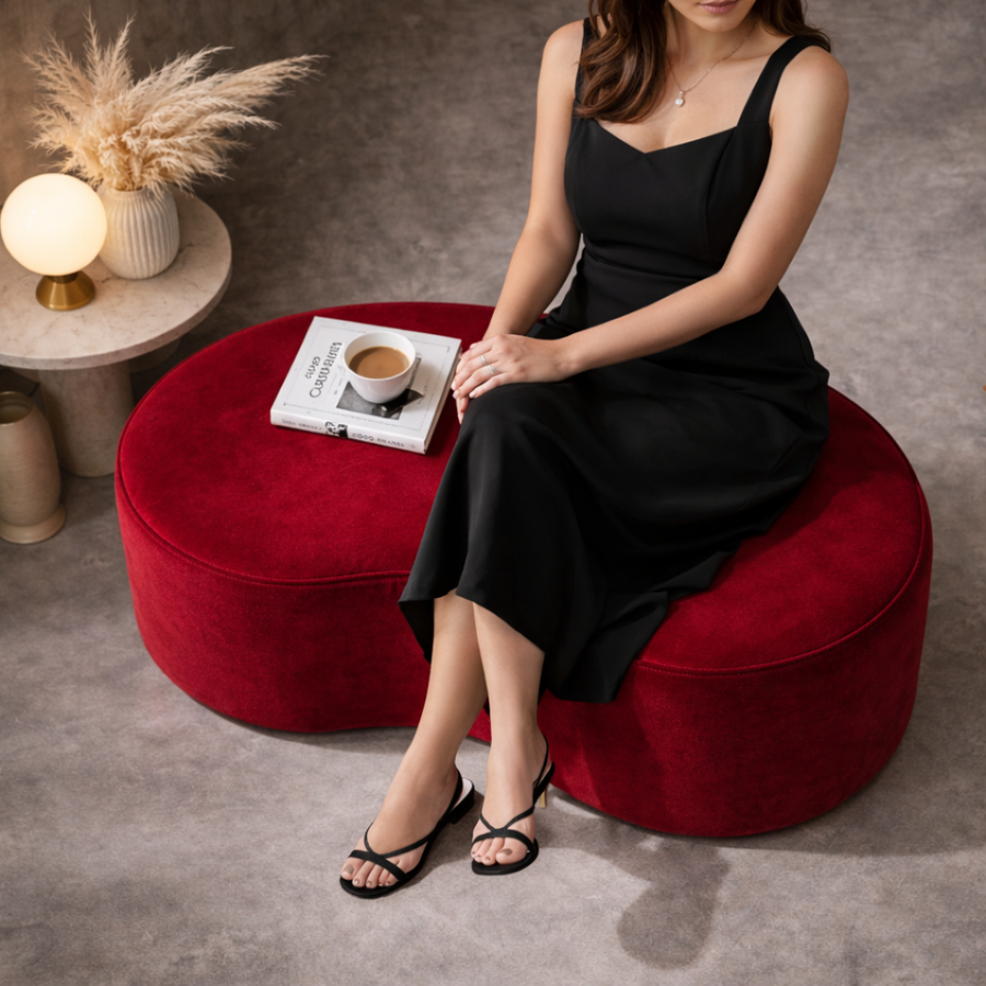 Plush Velvet In A Bold Red Finish