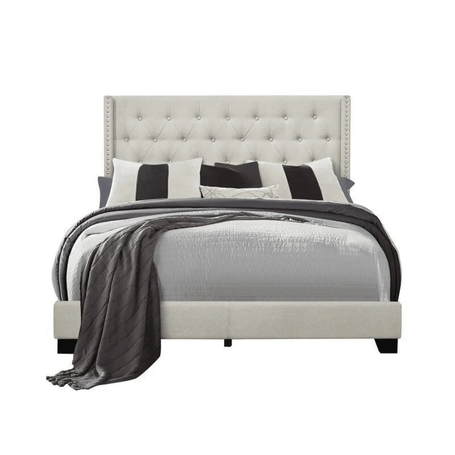 Plush Beige Velvet Upholstery