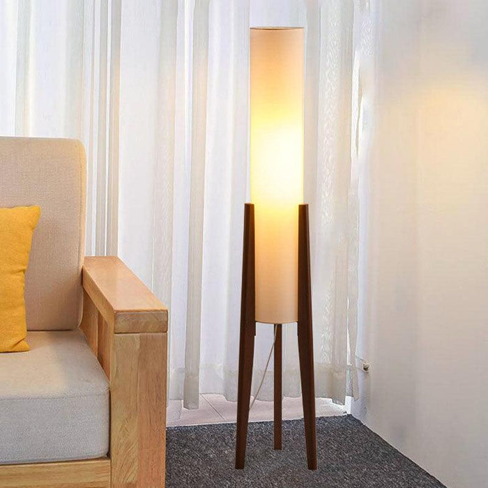 Wooden Twist Illuminate Modernize Decorative Lamp with Wooden Stand and Soft Fabric Shade - Wooden Twist UAE