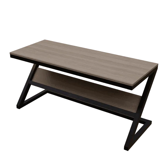 Wooden Twist Z-Shaped Executive Study Desk Table laminated Top with Steel Base - Wooden Twist UAE