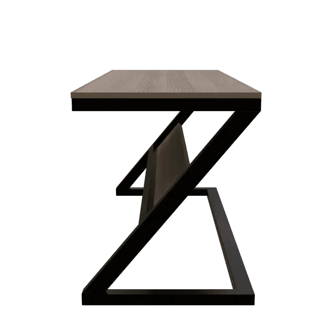 Wooden Twist Z-Shaped Executive Study Desk Table laminated Top with Steel Base - Wooden Twist UAE