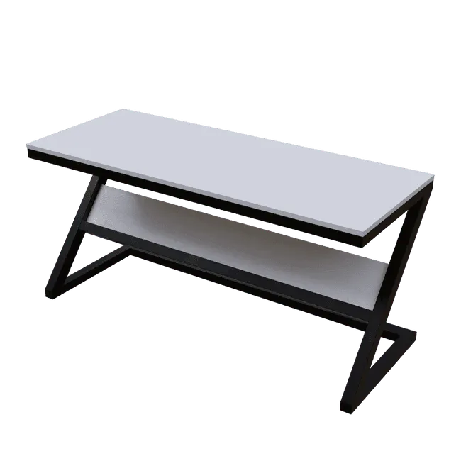 Wooden Twist Z-Shaped Executive Study Desk Table laminated Top with Steel Base - Wooden Twist UAE