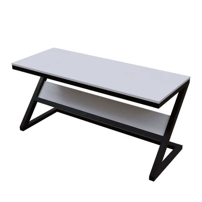 Wooden Twist Z-Shaped Executive Study Desk Table laminated Top with Steel Base - Wooden Twist UAE