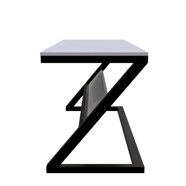 Wooden Twist Z-Shaped Executive Study Desk Table laminated Top with Steel Base - Wooden Twist UAE