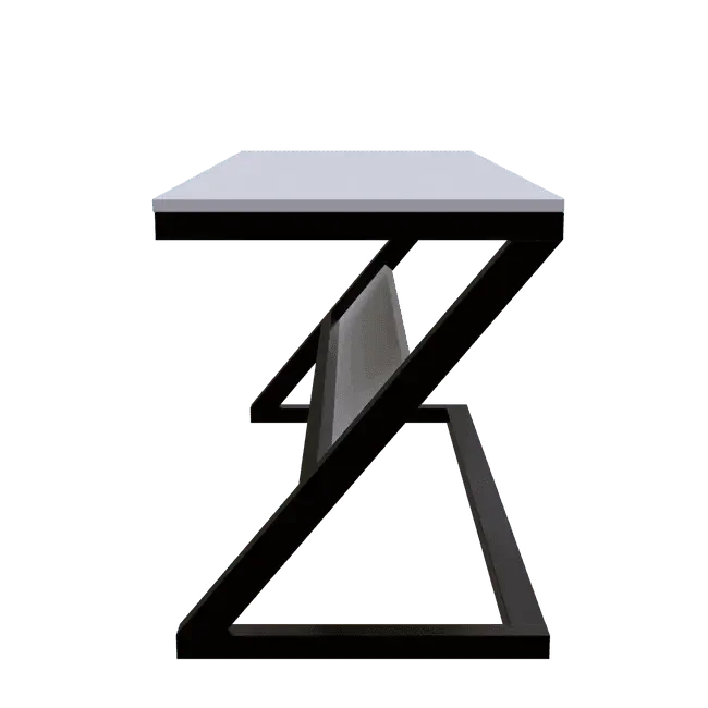Wooden Twist Z-Shaped Executive Study Desk Table laminated Top with Steel Base - Wooden Twist UAE