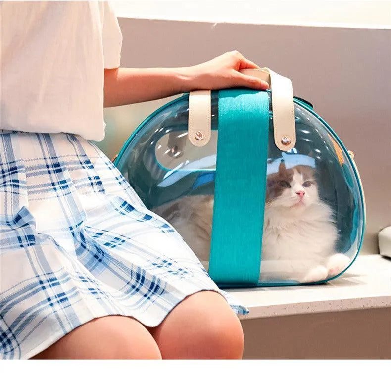 Double Fish Transparent Dog Bag Puppy Cat Cane Backpack Accessory Things Accessoires Bag Products Small Cage Pet Animal Seat Bed Double Fish Transparent Dog Bag Puppy Cat Cane Backpack Access - Wooden Twist UAE