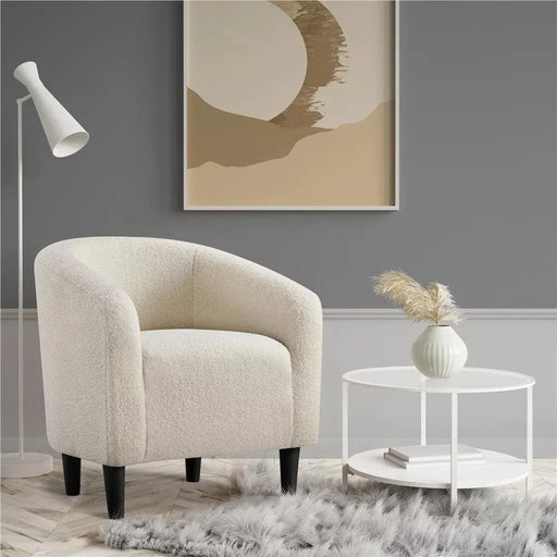 Buy Wooden Twist Comfy Globe Style Boucle Fabric Solid Wood Lounge
