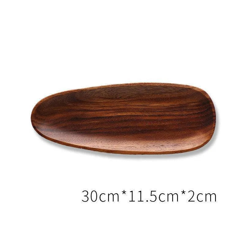 Wooden Japanese Dinner Plate Solid South American Walnut Shaped - Wooden Twist UAE