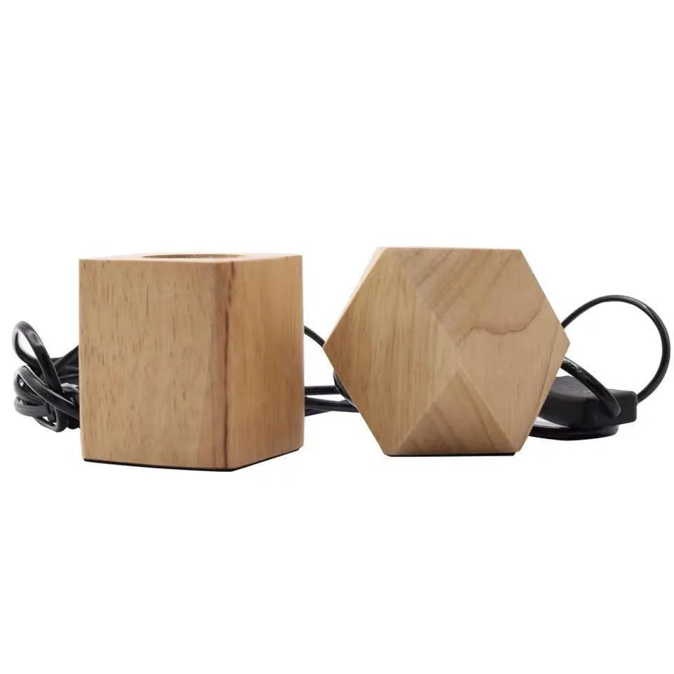 Wooden Retro Lamp Holder Designer Table Lamp - Wooden Twist UAE