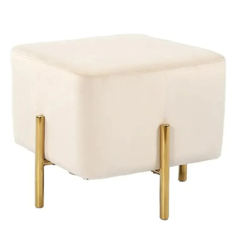 Luxury Velvet Square Foot Stool Ottoman Pouf - Plush and Stylish Home Decor Accent - Wooden Twist UAE