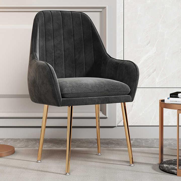 Wooden Twist Bonzer Velvet Fabric Modern Cafe Dining Chair with Metal Legs - Stylish Seating for Kitchen and Dining Room - Wooden Twist UAE