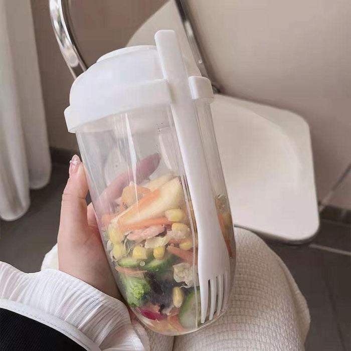Breakfast Oatmeal Cereal Nut Yogurt Salad Cup Container Set With Fork Sauce Cup Lid Bento Food Taper Bowl Lunch Box