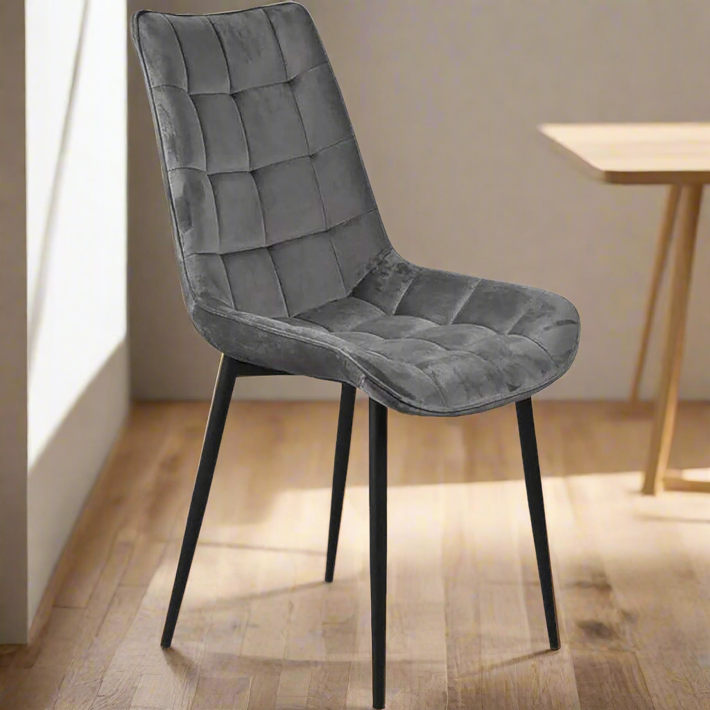 Wooden Twist Tufted Design Modern Cafe Dining Chair with Metal Legs