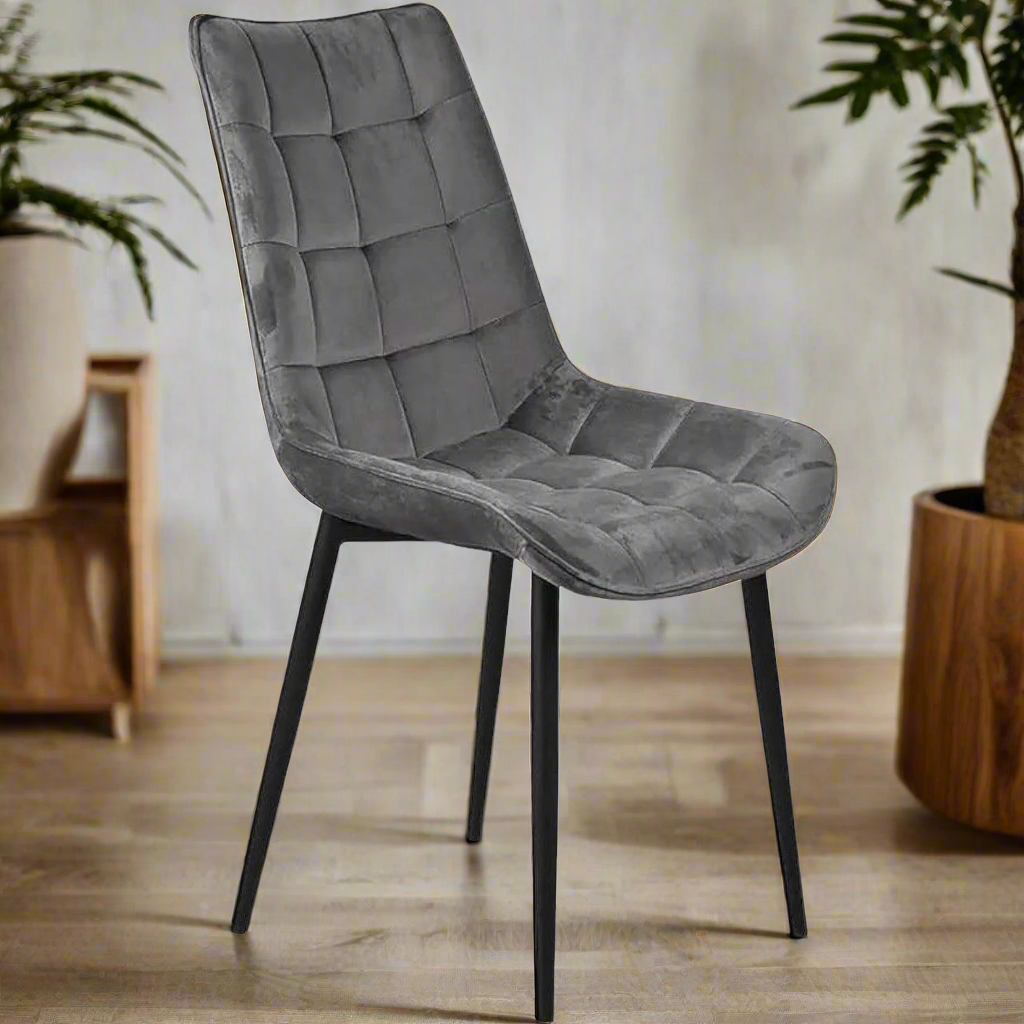 Wooden Twist Tufted Design Modern Cafe Dining Chair with Metal Legs