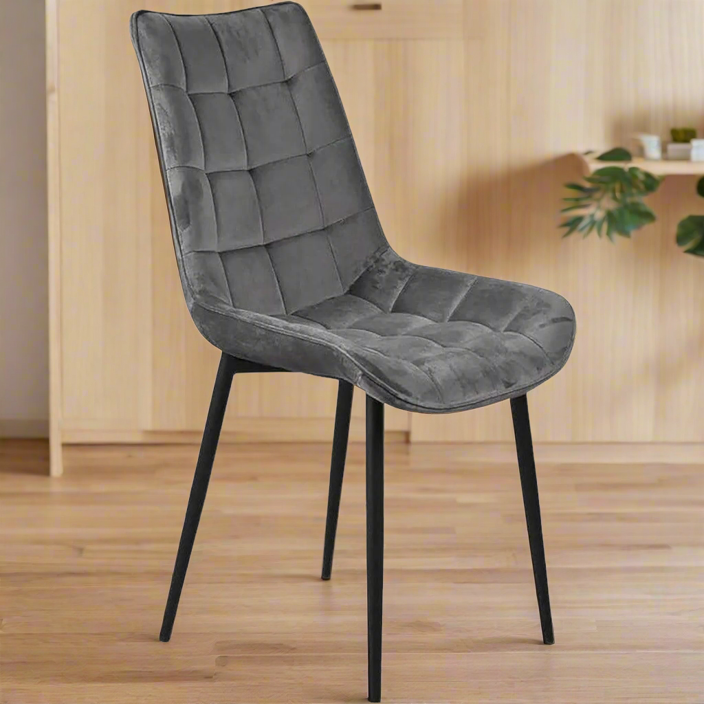 Wooden Twist Tufted Design Modern Cafe Dining Chair with Metal Legs