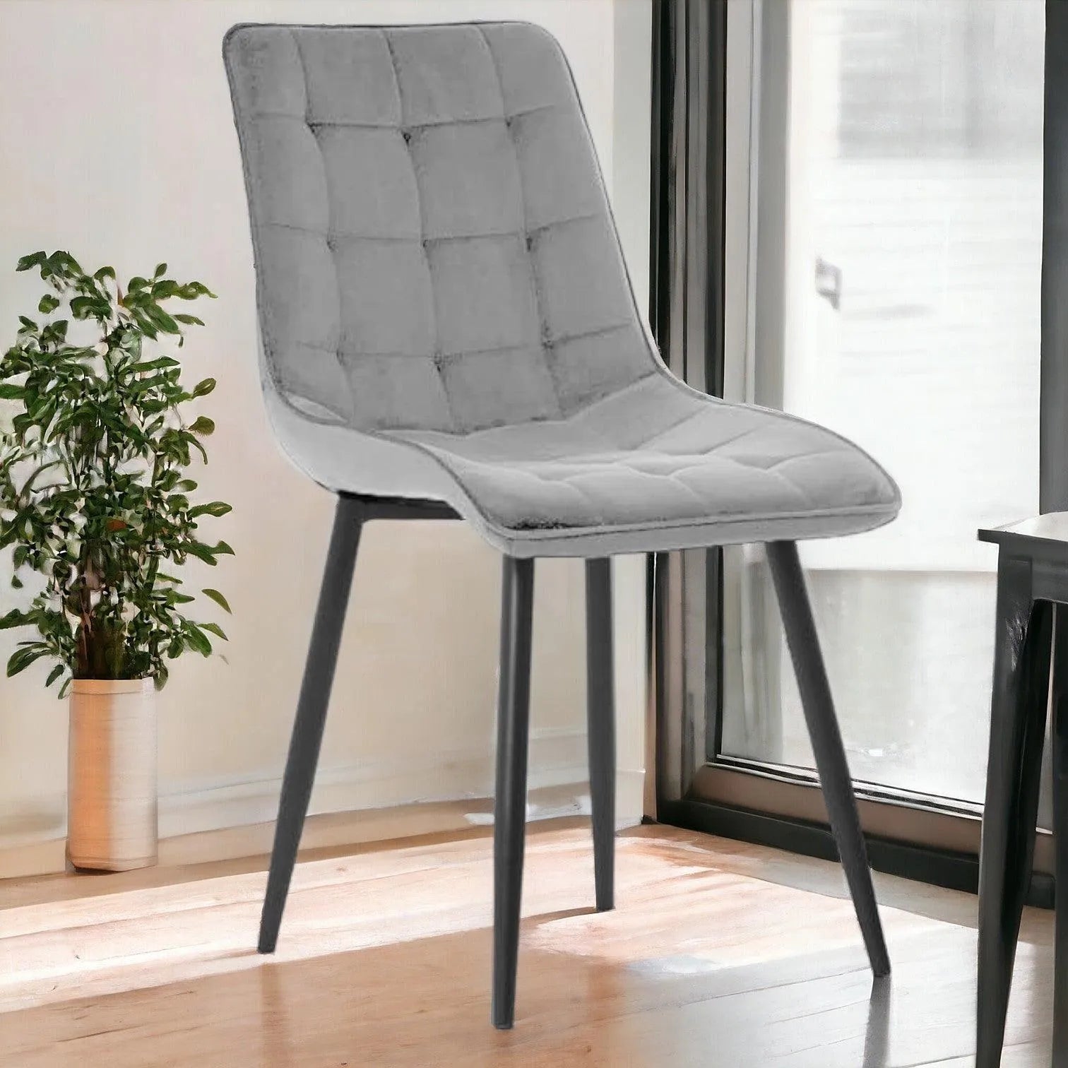 Wooden Twist Stow Design Modern Cafe Dining Chair Metal Legs - Wooden Twist UAE