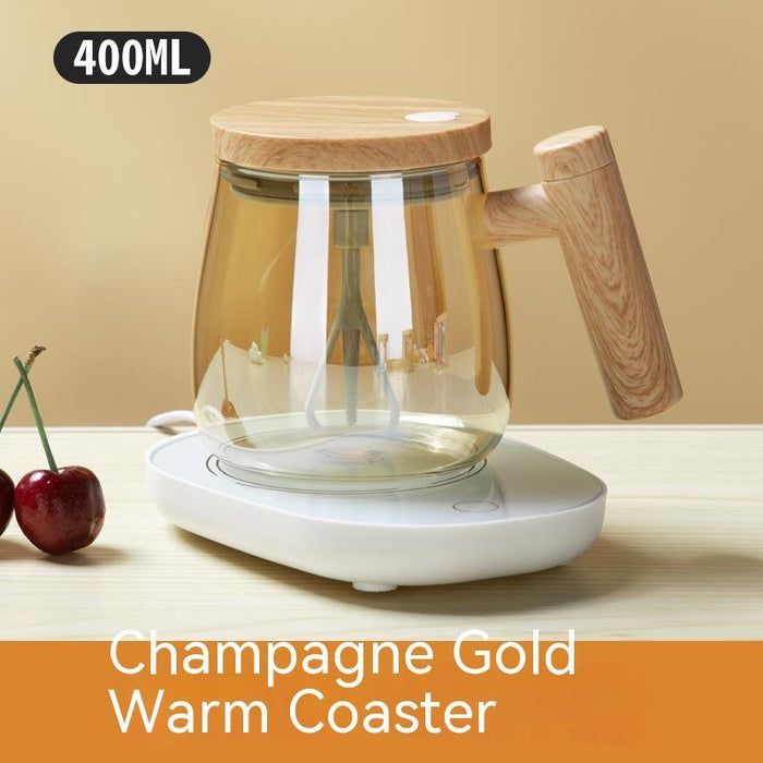 400ML Self Stirring Coffee Mug Electric Mixing Glass Coffee CupHigh Speed Fast Automatic Coffee Cup For Gyms Dining Room Kitchen Gadgets - Wooden Twist UAE