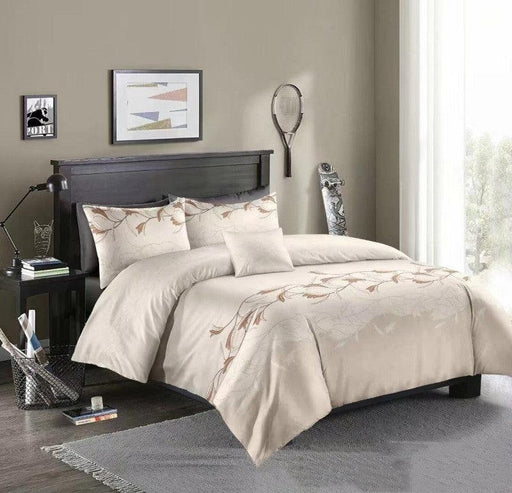 Quilt Bedcover Bed Bedding Sheets Bedsheet Duvet Set Cover - Wooden Twist UAE