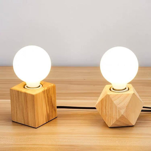 Wooden Retro Lamp Holder Designer Table Lamp - Wooden Twist UAE