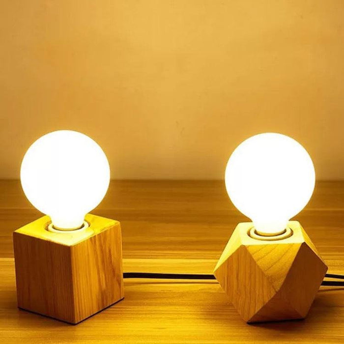 Wooden Retro Lamp Holder Designer Table Lamp - Wooden Twist UAE