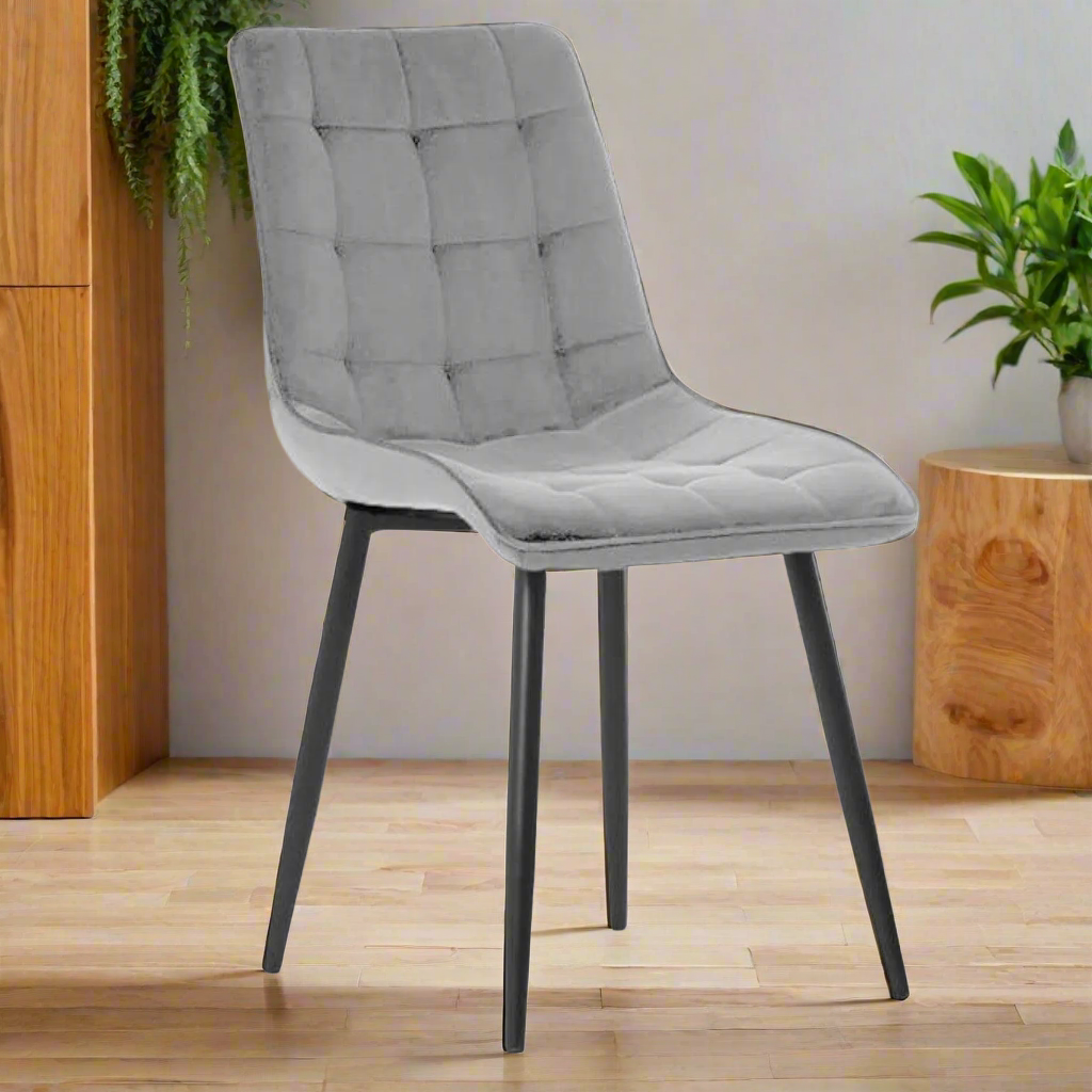 Wooden Twist Tufted Design Modern Cafe Dining Chair with Metal Legs