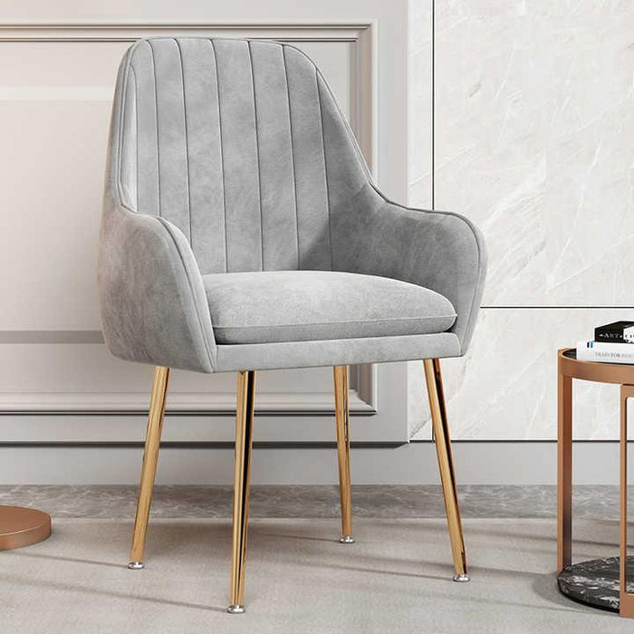 Wooden Twist Bonzer Velvet Fabric Modern Cafe Dining Chair with Metal Legs - Stylish Seating for Kitchen and Dining Room - Wooden Twist UAE